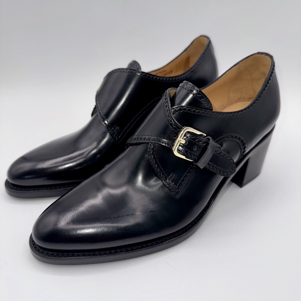 The Office Of Angela Scott Miss Brooke Heels Women's Size 7 EU 37 Black Leather